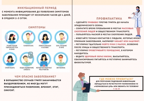 Симптомы и профилактика гриппа!