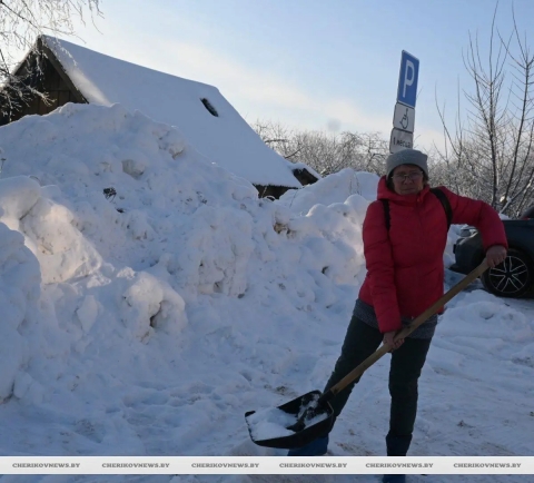 Чериковские правоохранители организовали уборку снега